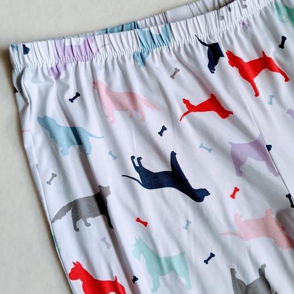 Pj Couture Best Friend Dog Print PJ Set Sleeveless Top Pants Dark Rose L NWT - Picture 5 of 9